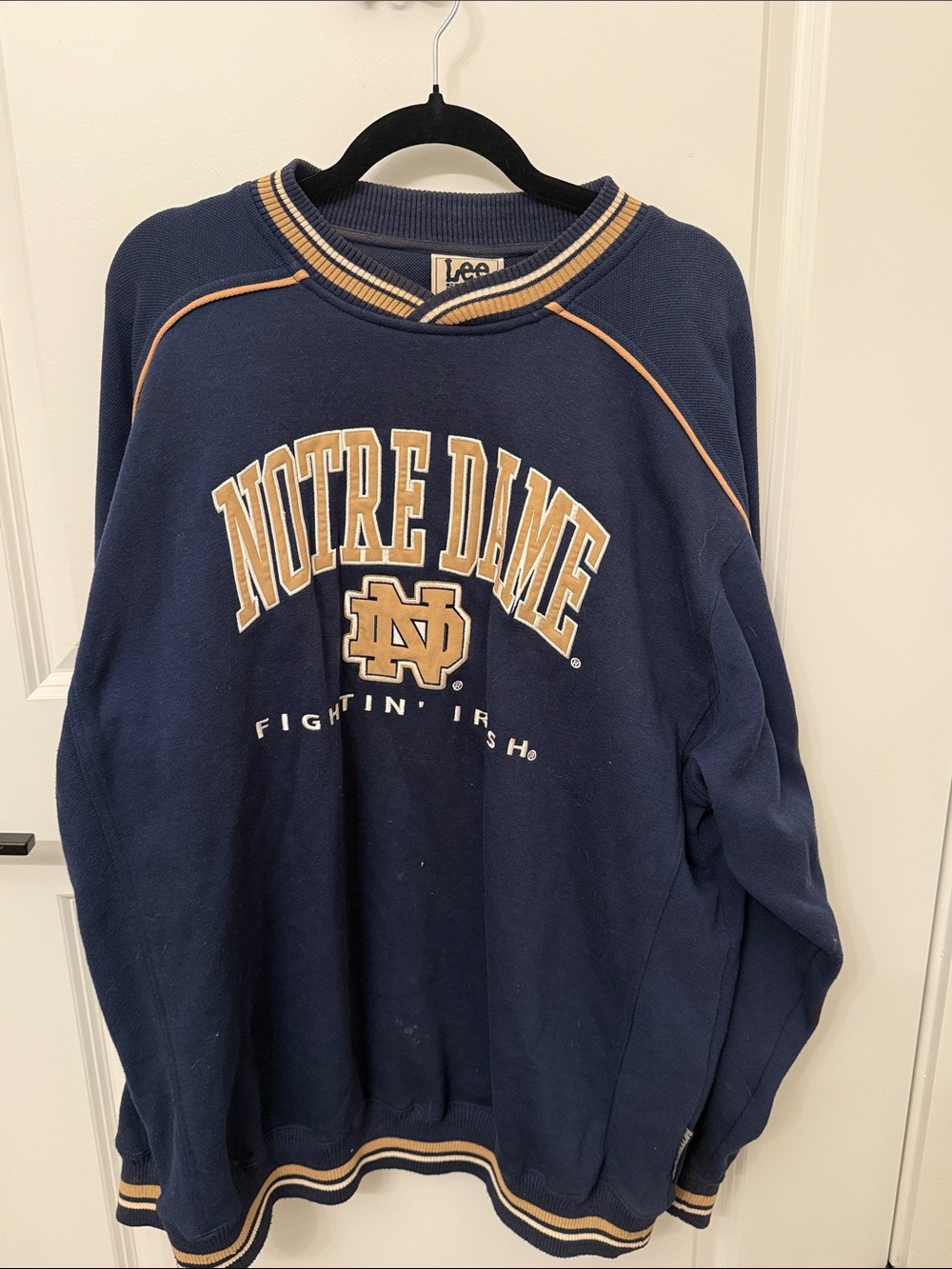 Lee Navy and Gold Notre Dame Crewneck Sweatshirt